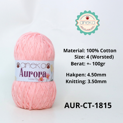 KATALOG - Benang Rajut Knitting Aurora Katun / Single Color Loose Ply Crochet Yarn