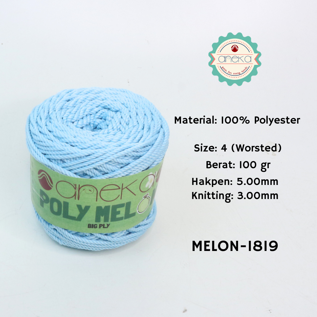 KATALOG - Benang Rajut Poly Melon Big Ply /  Polyester Crochet Knitting Yarn