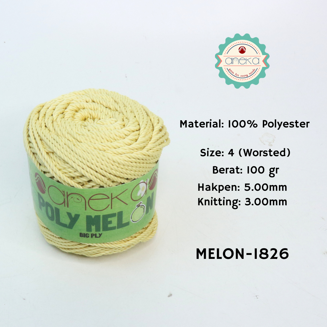 KATALOG - Benang Rajut Poly Melon Big Ply /  Polyester Crochet Knitting Yarn