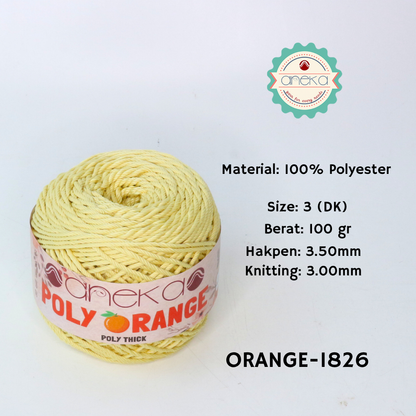 KATALOG - Benang Rajut Poly Orange / PolyThick / Polyester Crochet Knitting Yarn