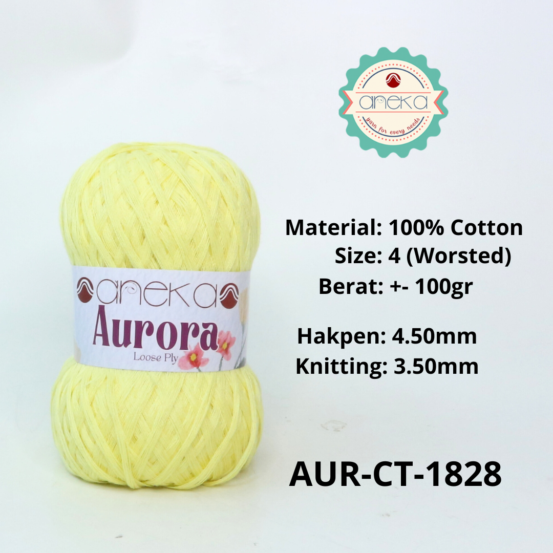 KATALOG - Benang Rajut Knitting Aurora Katun / Single Color Loose Ply Crochet Yarn