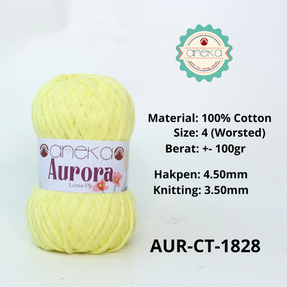 KATALOG - Benang Rajut Knitting Aurora Katun / Single Color Loose Ply Crochet Yarn