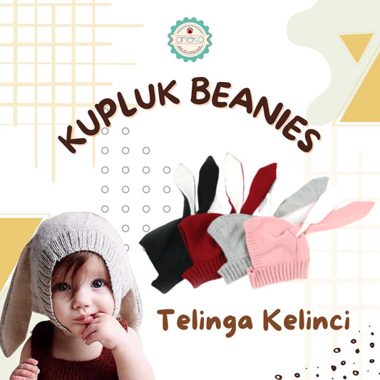 UNISEX CUTE BUNNY RABBIT KNITTED BABY BEANIE HAT / BUNNY KNITTED BABY HAT