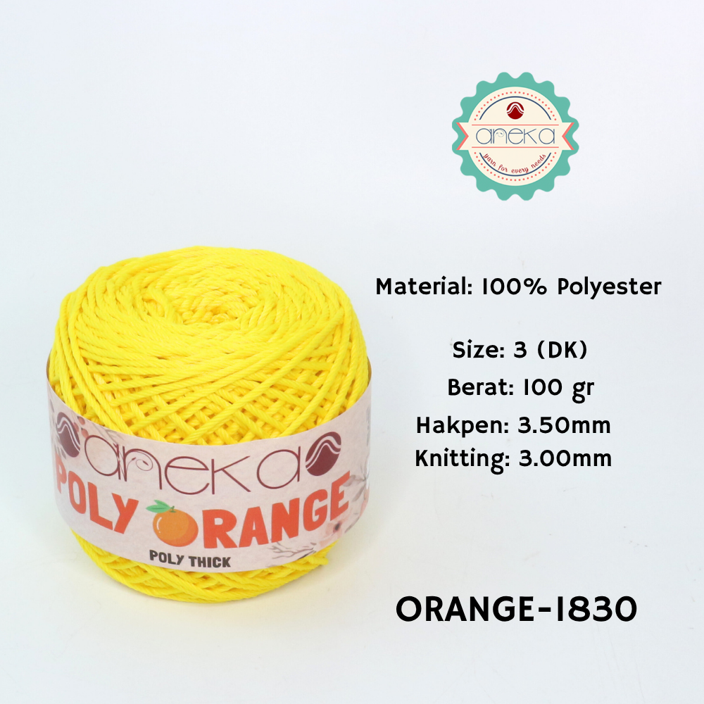 KATALOG - Benang Rajut Poly Orange / PolyThick / Polyester Crochet Knitting Yarn