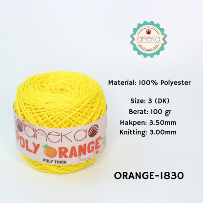 KATALOG - Benang Rajut Poly Orange / PolyThick / Polyester Crochet Knitting Yarn