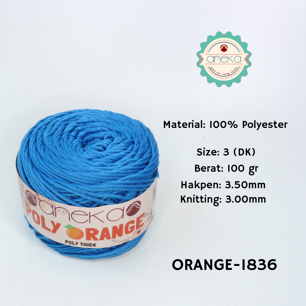 KATALOG - Benang Rajut Poly Orange / PolyThick / Polyester Crochet Knitting Yarn