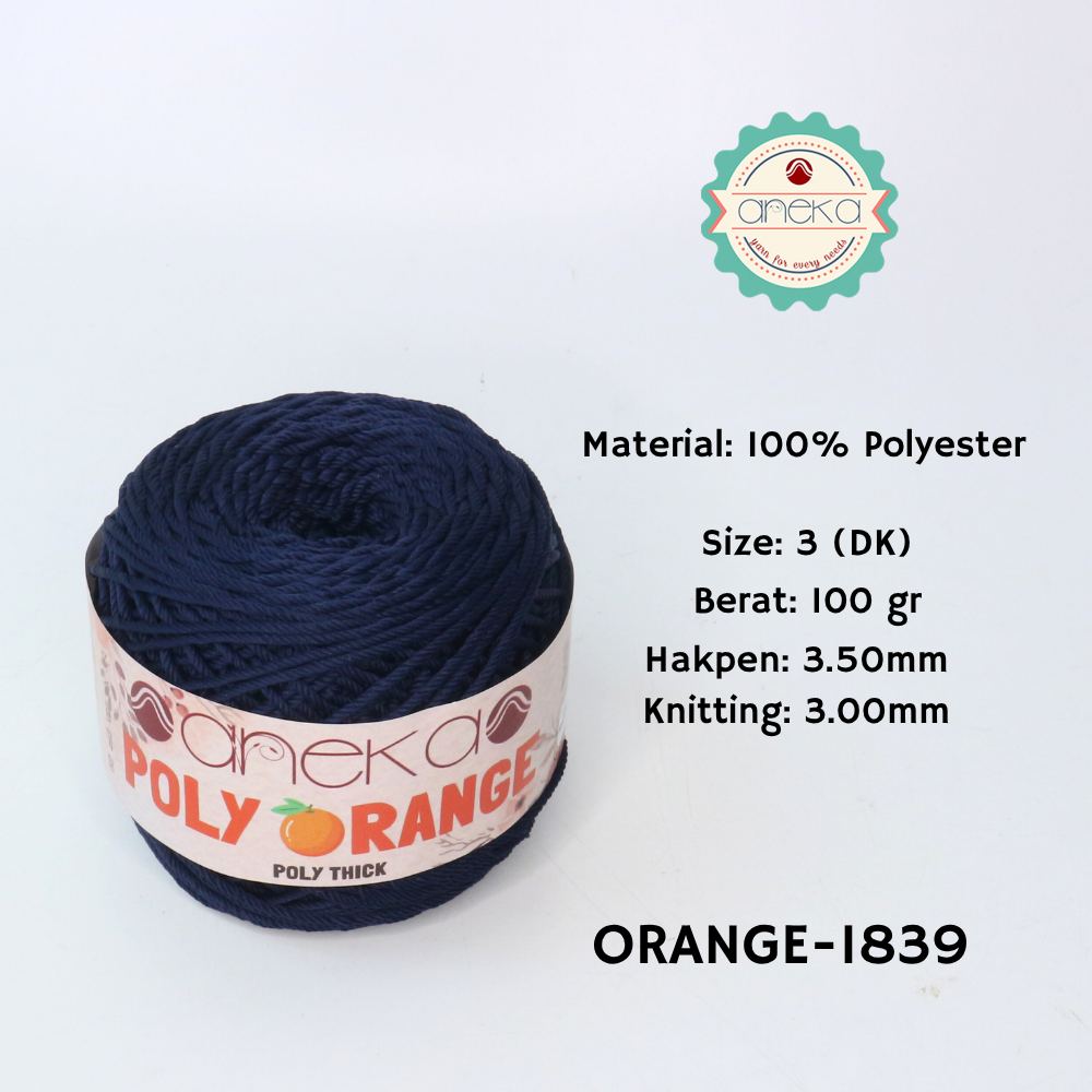 KATALOG - Benang Rajut Poly Orange / PolyThick / Polyester Crochet Knitting Yarn