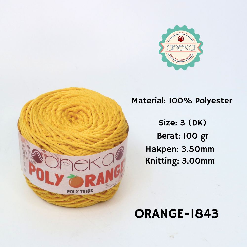 KATALOG - Benang Rajut Poly Orange / PolyThick / Polyester Crochet Knitting Yarn