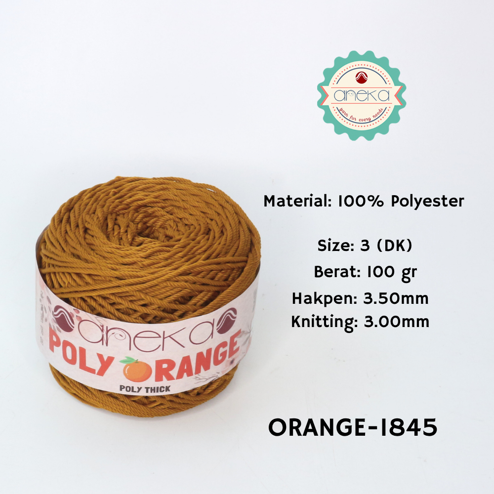 KATALOG - Benang Rajut Poly Orange / PolyThick / Polyester Crochet Knitting Yarn