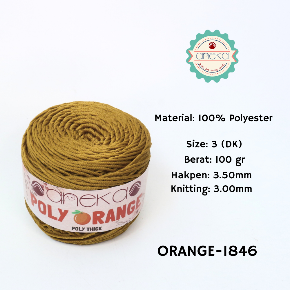 KATALOG - Benang Rajut Poly Orange / PolyThick / Polyester Crochet Knitting Yarn