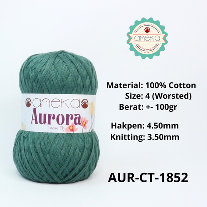 KATALOG - Benang Rajut Knitting Aurora Katun / Single Color Loose Ply Crochet Yarn