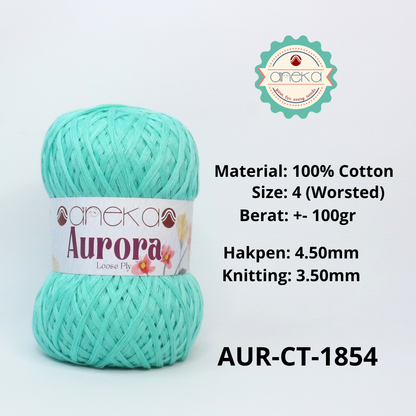 KATALOG - Benang Rajut Knitting Aurora Katun / Single Color Loose Ply Crochet Yarn
