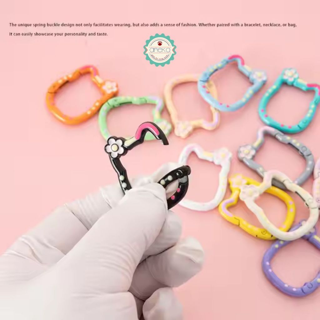 ANEKA - [5PCS] Kait Carabiner Hello Kitty Warna / Keychain Hook Premium