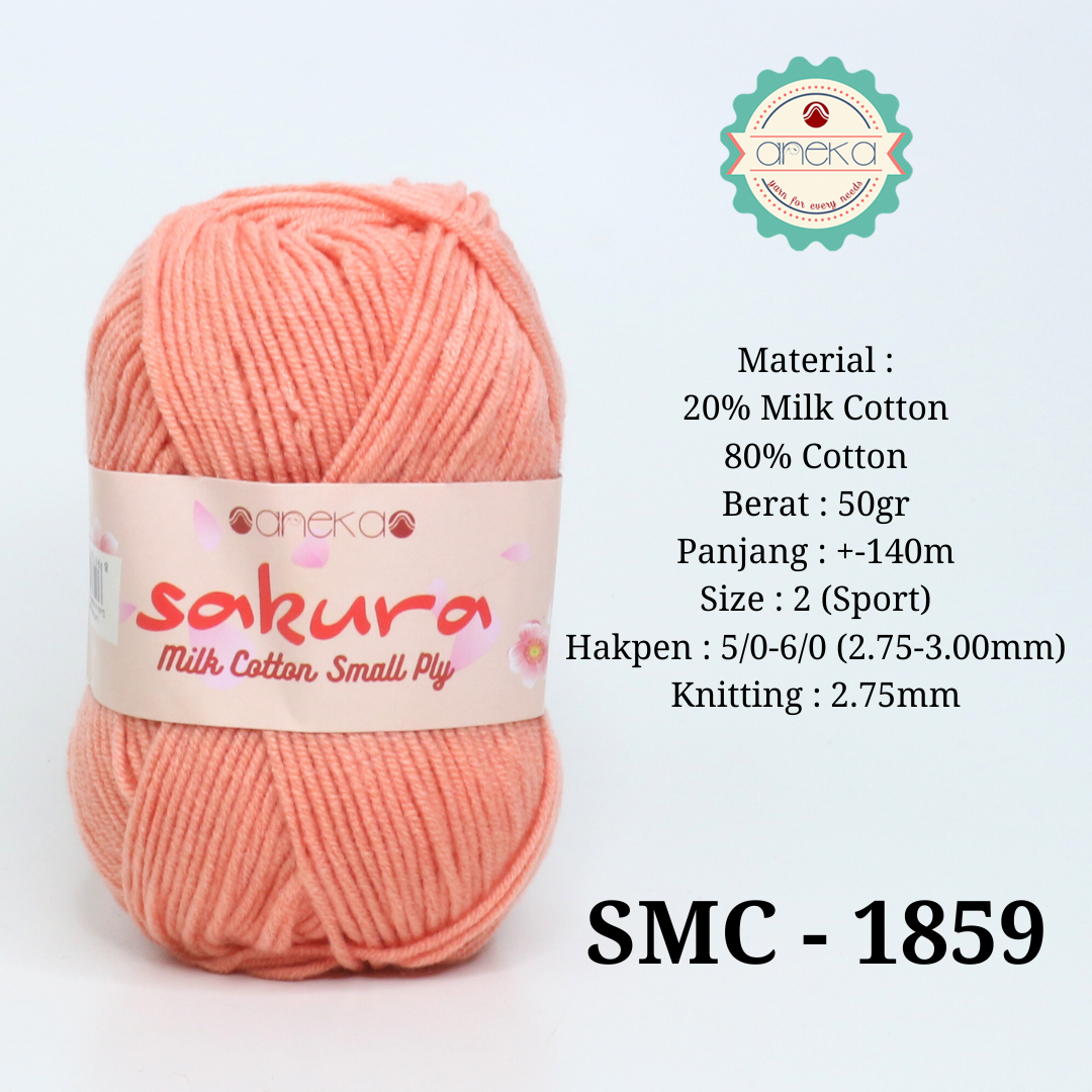 KATALOG - Benang Rajut Katun Susu 4 ply / Sakura SMALL PLY Milk Cotton Yarn - 2