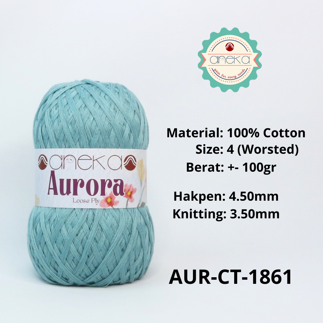 KATALOG - Benang Rajut Knitting Aurora Katun / Single Color Loose Ply Crochet Yarn
