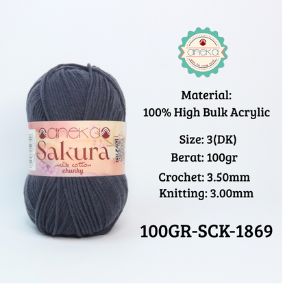 KATALOG - Benang Rajut Sakura Chunky 5 Ply 100gr / Crochet Knitting Yarn