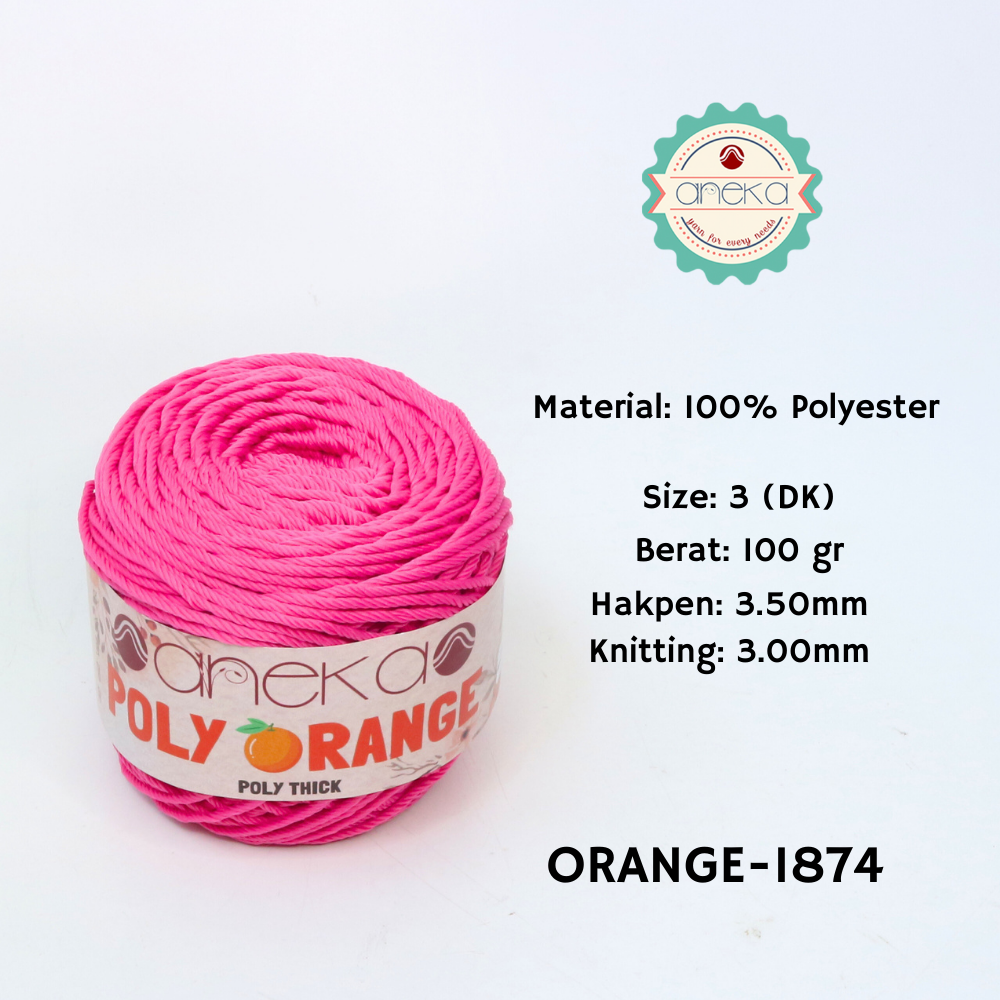 KATALOG - Benang Rajut Poly Orange / PolyThick / Polyester Crochet Knitting Yarn