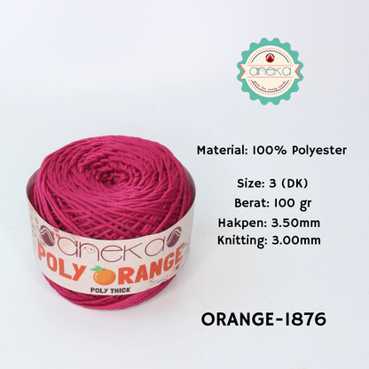 KATALOG - Benang Rajut Poly Orange / PolyThick / Polyester Crochet Knitting Yarn