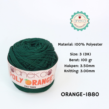 KATALOG - Benang Rajut Poly Orange / PolyThick / Polyester Crochet Knitting Yarn