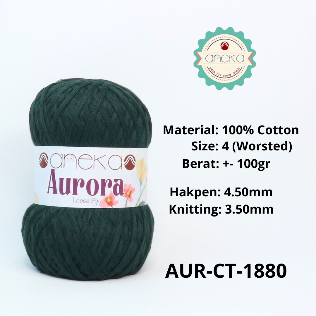 KATALOG - Benang Rajut Knitting Aurora Katun / Single Color Loose Ply Crochet Yarn