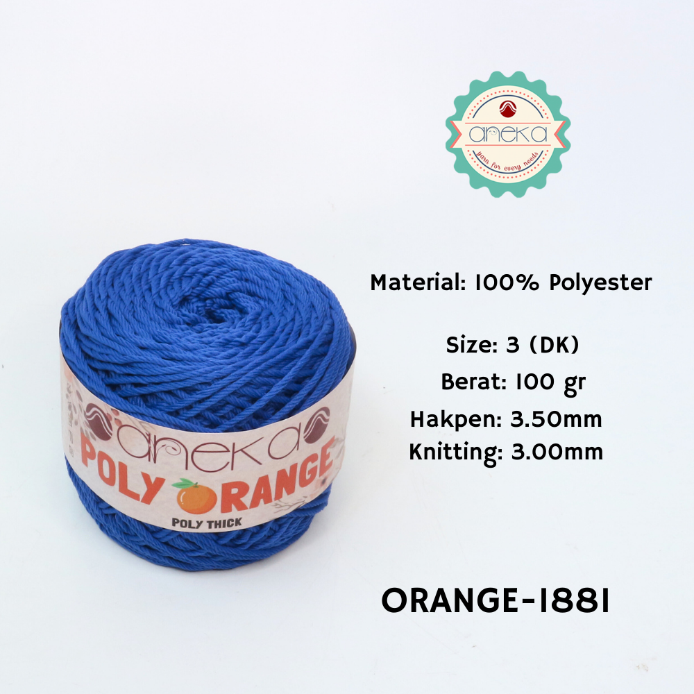 KATALOG - Benang Rajut Poly Orange / PolyThick / Polyester Crochet Knitting Yarn