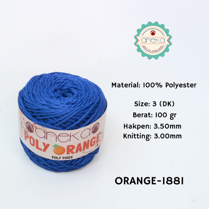 KATALOG - Benang Rajut Poly Orange / PolyThick / Polyester Crochet Knitting Yarn