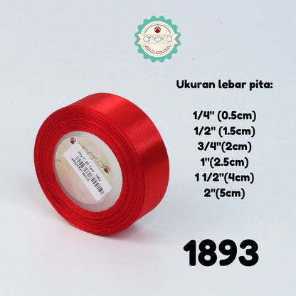 KATALOG - [20 Yard / Roll] Pita Satin 3/4" - 2 cm Pergulung / Satin Silk Ribbon - Part 1