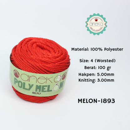 KATALOG - Benang Rajut Poly Melon Big Ply /  Polyester Crochet Knitting Yarn