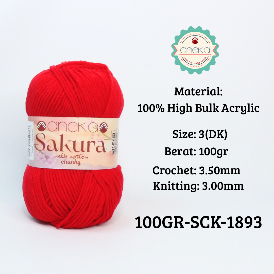 KATALOG - Benang Rajut Sakura Chunky 5 Ply 100gr / Crochet Knitting Yarn