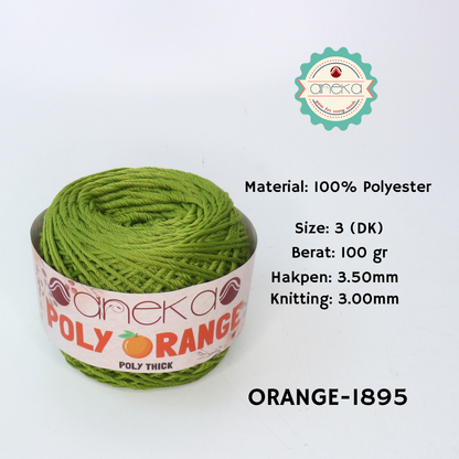 KATALOG - Benang Rajut Poly Orange / PolyThick / Polyester Crochet Knitting Yarn