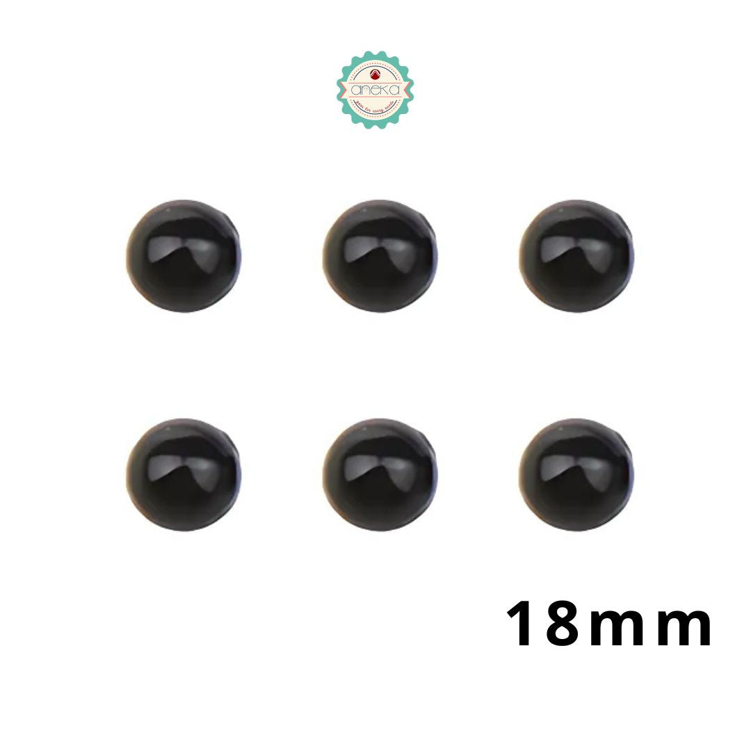 ANEKA - [3 Pasang / 6 PCS] Mata Tempel Plastik Boneka Rajut Amigurumi / Plastic Black Safety Eyes / DIY Crafts Toy Dolls Accessories