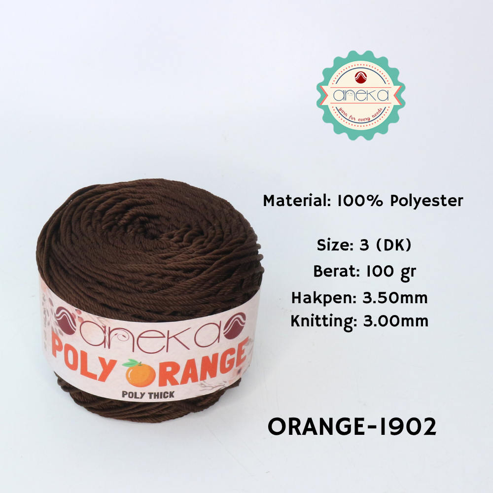 KATALOG - Benang Rajut Poly Orange / PolyThick / Polyester Crochet Knitting Yarn