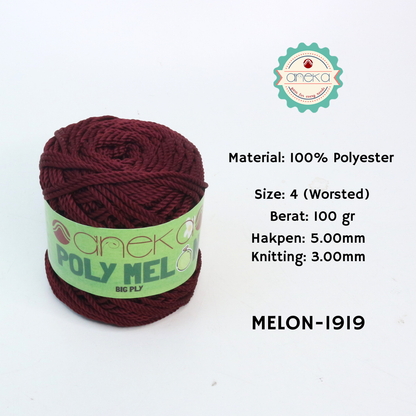 KATALOG - Benang Rajut Poly Melon Big Ply /  Polyester Crochet Knitting Yarn