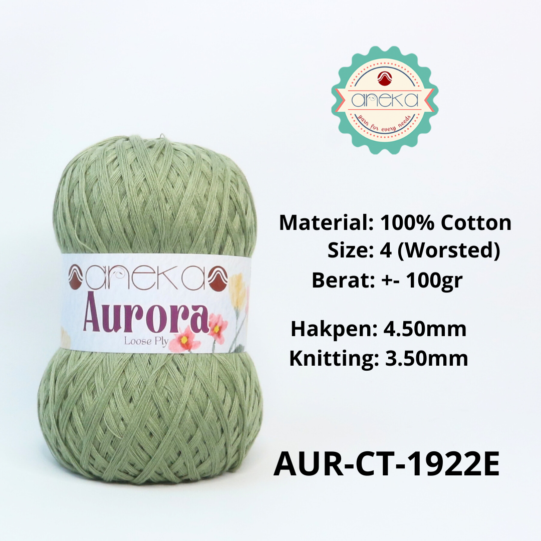 KATALOG - Benang Rajut Knitting Aurora Katun / Single Color Loose Ply Crochet Yarn
