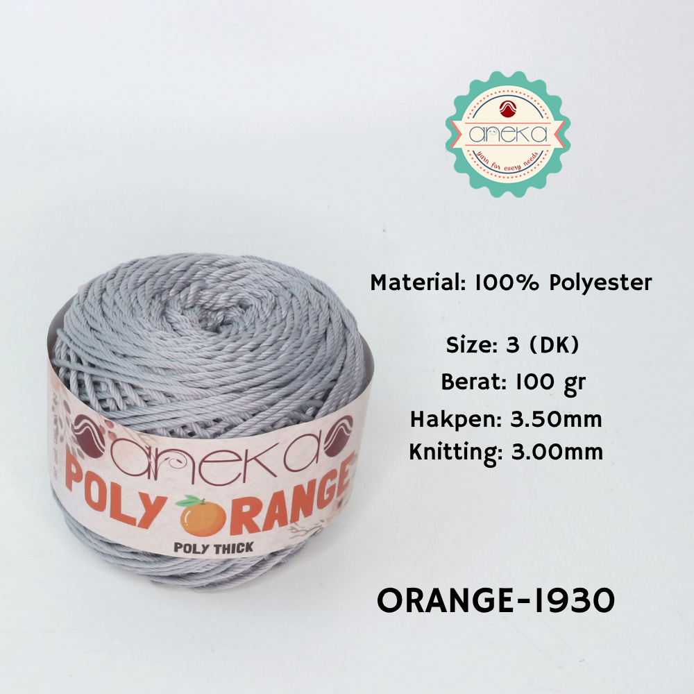 KATALOG - Benang Rajut Poly Orange / PolyThick / Polyester Crochet Knitting Yarn