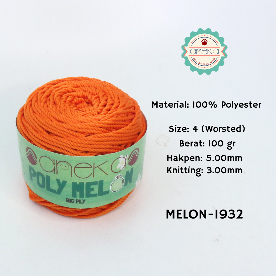 KATALOG - Benang Rajut Poly Melon Big Ply /  Polyester Crochet Knitting Yarn