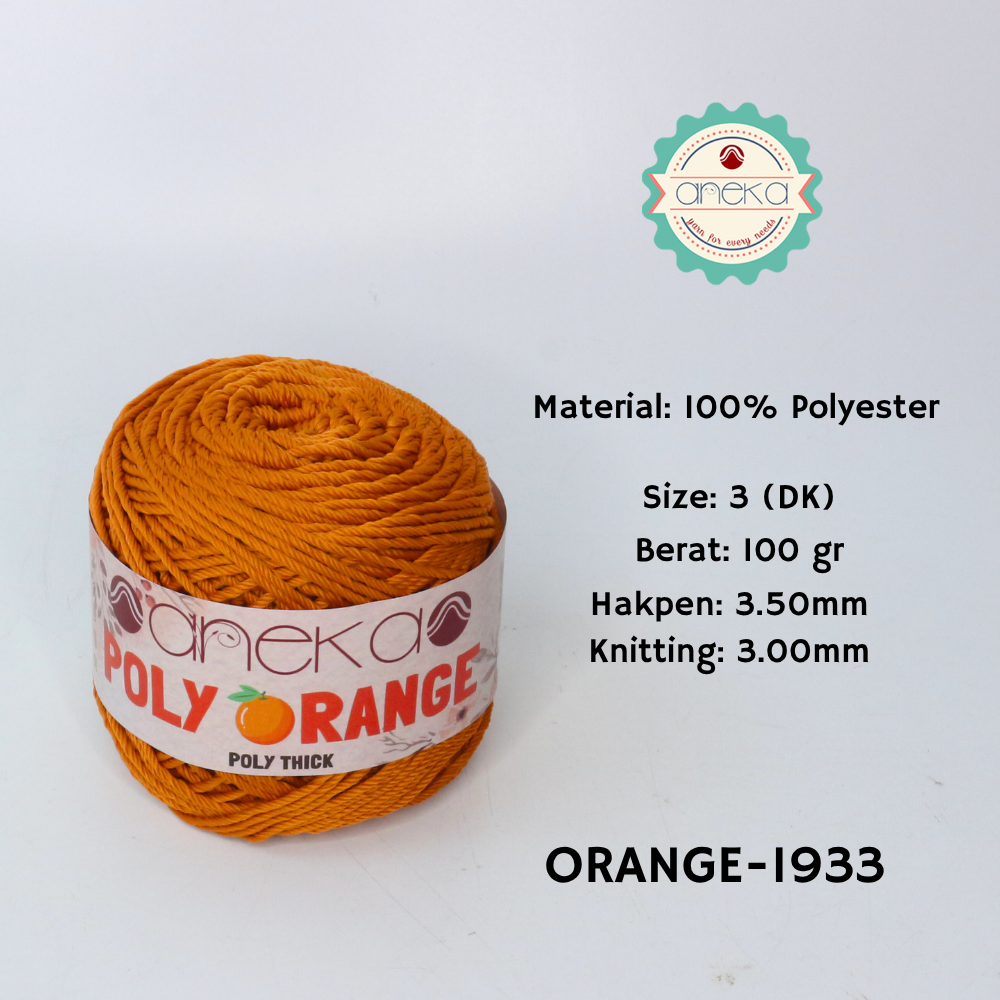 KATALOG - Benang Rajut Poly Orange / PolyThick / Polyester Crochet Knitting Yarn