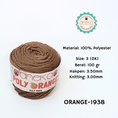 KATALOG - Benang Rajut Poly Orange / PolyThick / Polyester Crochet Knitting Yarn