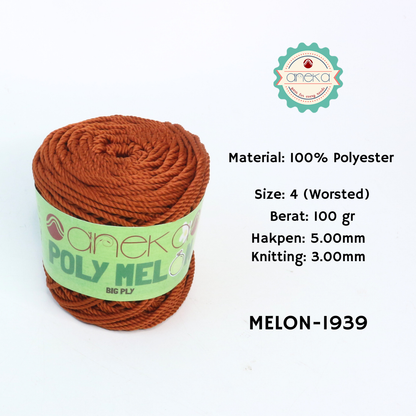 KATALOG - Benang Rajut Poly Melon Big Ply /  Polyester Crochet Knitting Yarn