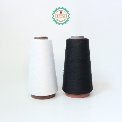 KATALOG - [180gr] Benang Obras Polyester Warna Putih / Hitam