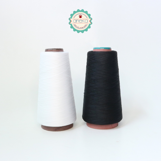 1 Ounce Polyester Overlock Thread in White and Black