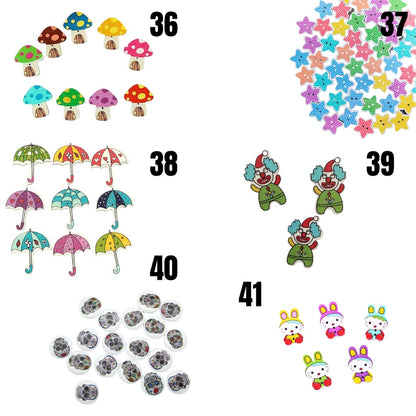 Colorful Series Wooden Buttons - PCS