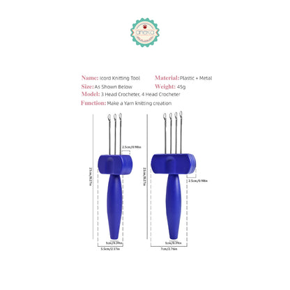 ANEKA - Latch Hook / I-Cord Knitting Tool / Latch Needle Crocheting Tool for Binding / Portable Cord Knitting