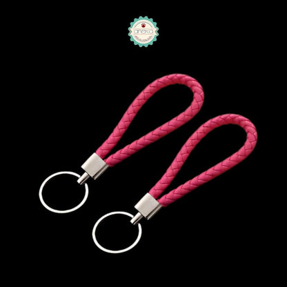 ANEKA - [2PCS] Gantungan Kunci HP Anyaman Kulit PU / Leather Braided Woven Rope Keychain DIY Bag Pendant Premium