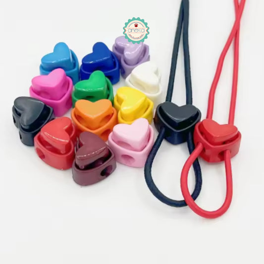 KATALOG [10 PCS] - Stopper Bentuk Hati / Colorful Knitting Needle Stoppers Heart-Shaped Double Hole