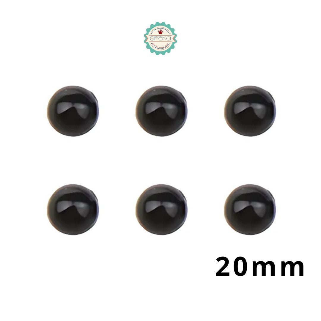 ANEKA - [3 Pasang / 6 PCS] Mata Tempel Plastik Boneka Rajut Amigurumi / Plastic Black Safety Eyes / DIY Crafts Toy Dolls Accessories