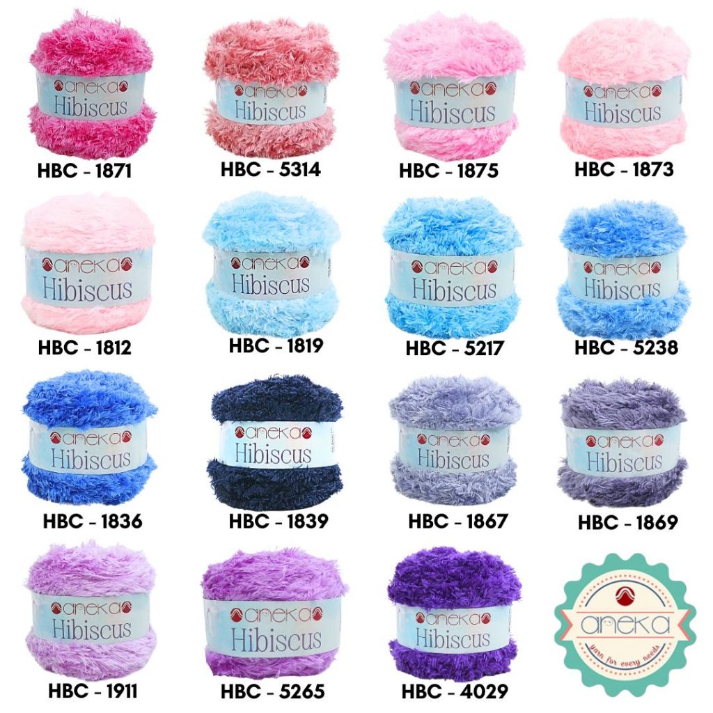 KATALOG - Benang Rajut Hibiscus / Eyelash Coral Mink Feather Crochet Knitting Yarn