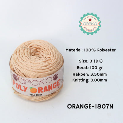KATALOG - Benang Rajut Poly Orange / PolyThick / Polyester Crochet Knitting Yarn