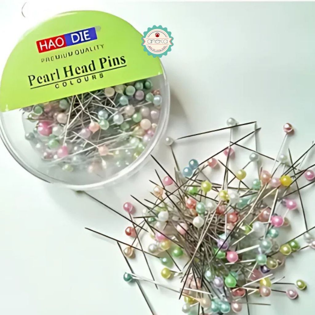 ANEKA - Jarum Pentul Bulat Warna / Colorfull Pearl Dress Maker Pins