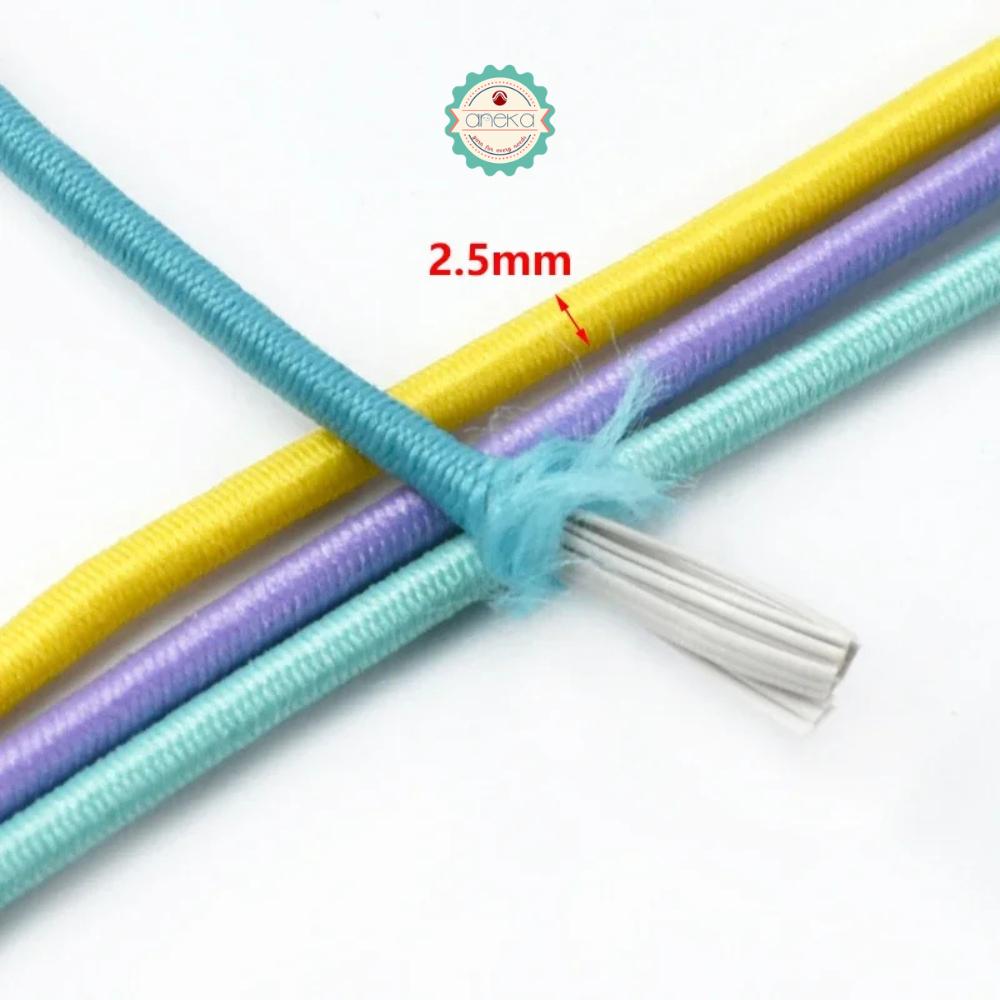 KATALOG - [+-10m / 50gr] Tali String 2.5mm Elastis Warna /  Braided Elastic Cord / Beading Threads Stretch String / DIY Craft Sewing Accessories